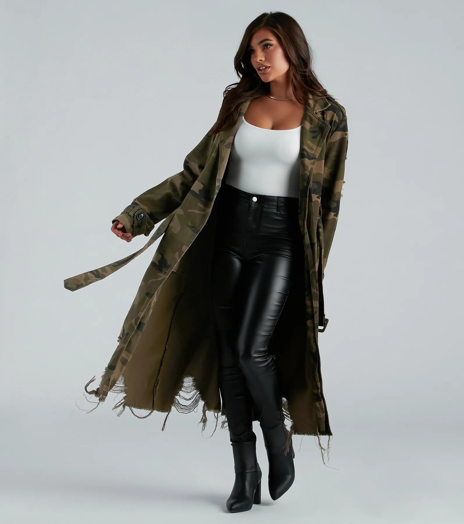 Salute Your Style Camouflage Belted Trench - Image 3
