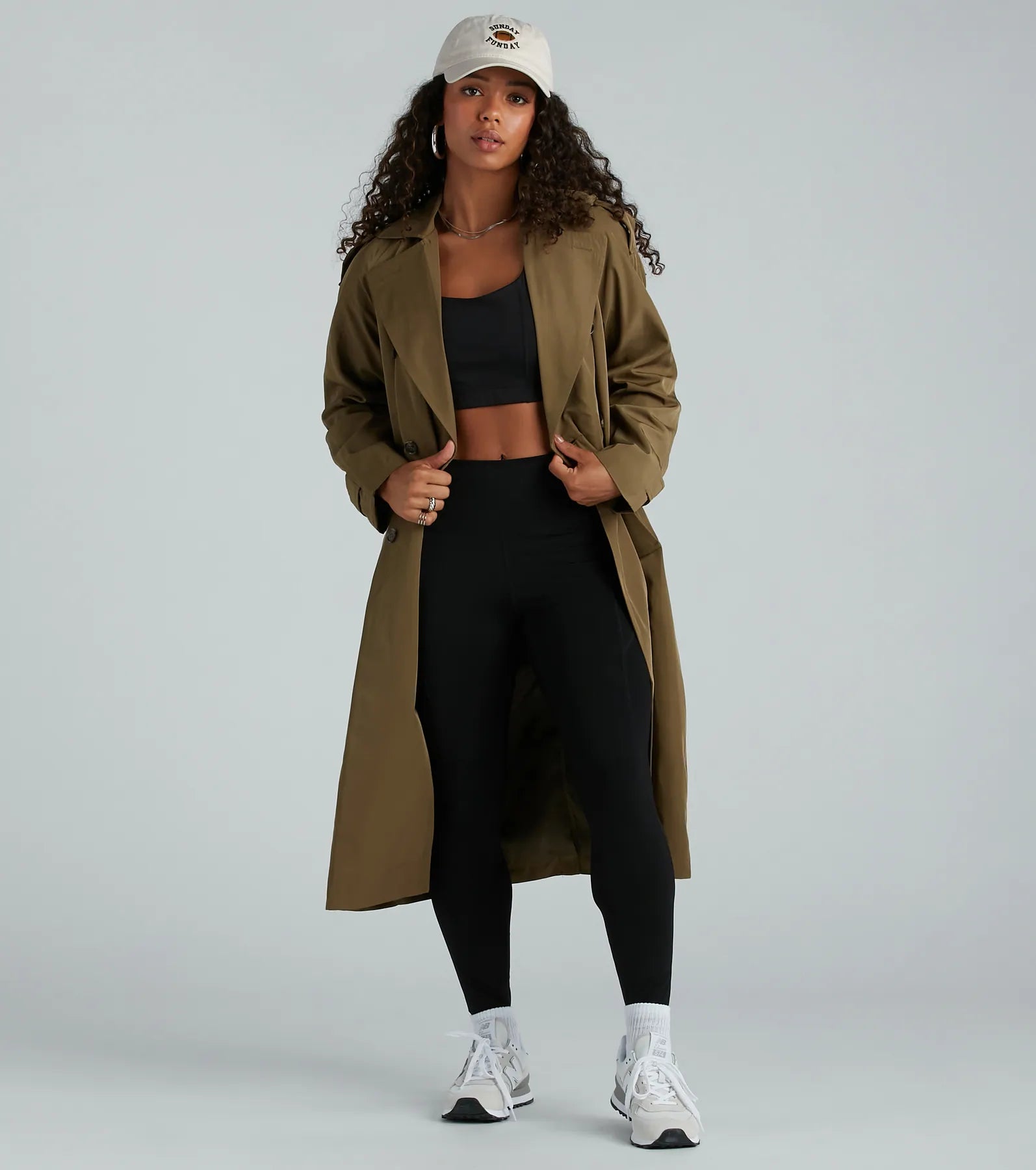 Get A Clue Double Breasted Trench Coat - Image 7