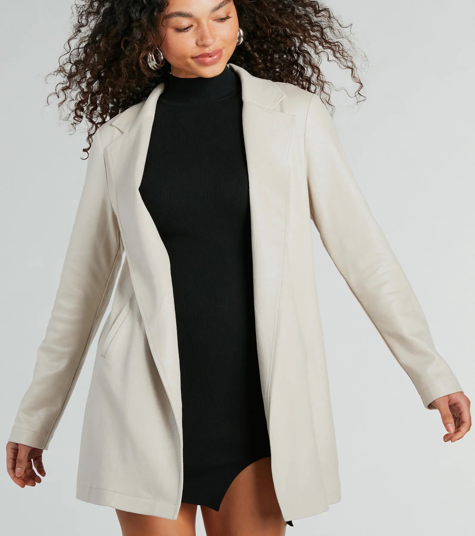 Elevated Season Faux Suede Longline Blazer - Image 3