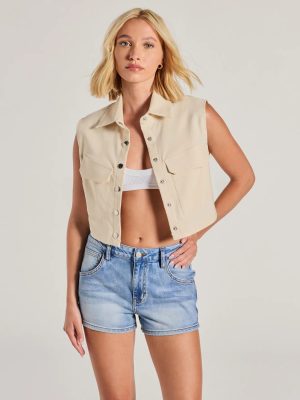 Out And About Twill Cropped Vest