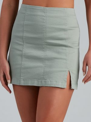 All About That Slit Twill Skirt