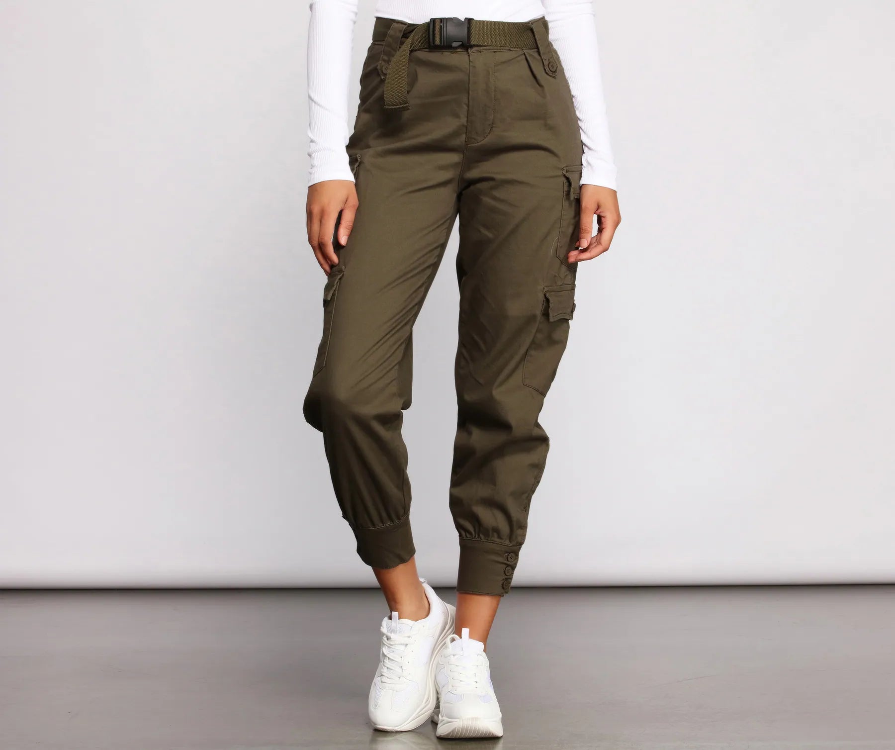 Belted Cargo Joggers - Image 9