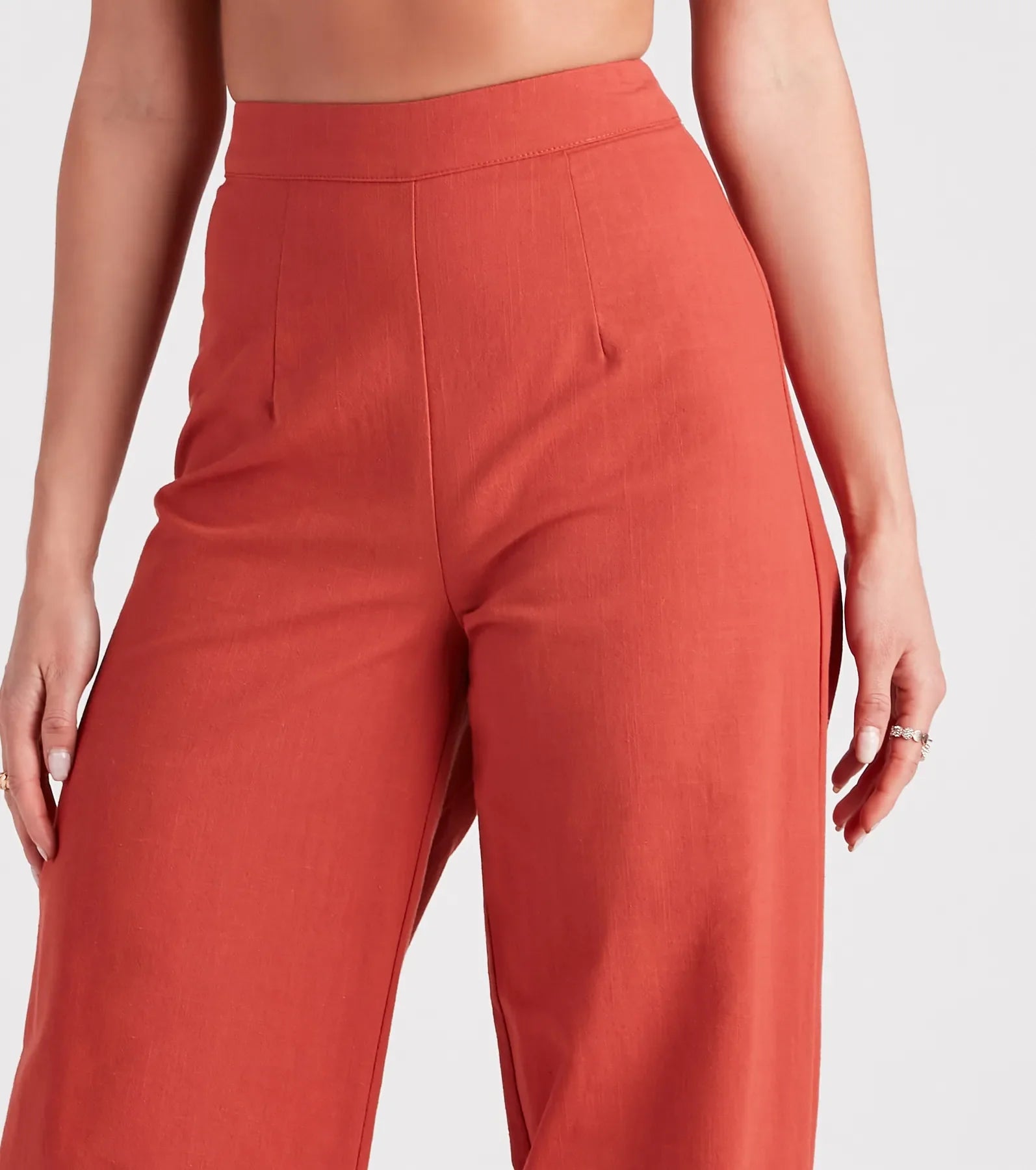 Meet In The Hamptons Linen Wide Leg Pants - Image 4