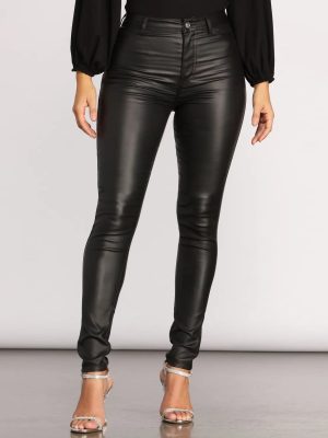 She's Edgy Coated Skinny Pants
