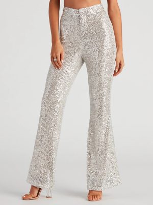 Sparkle Show Sequin Flare Pants