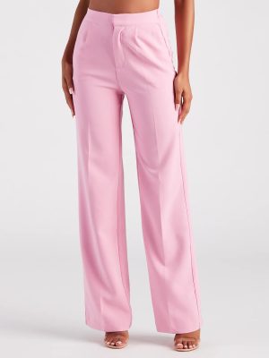 Chic Confidence Straight-Leg Trouser Pants