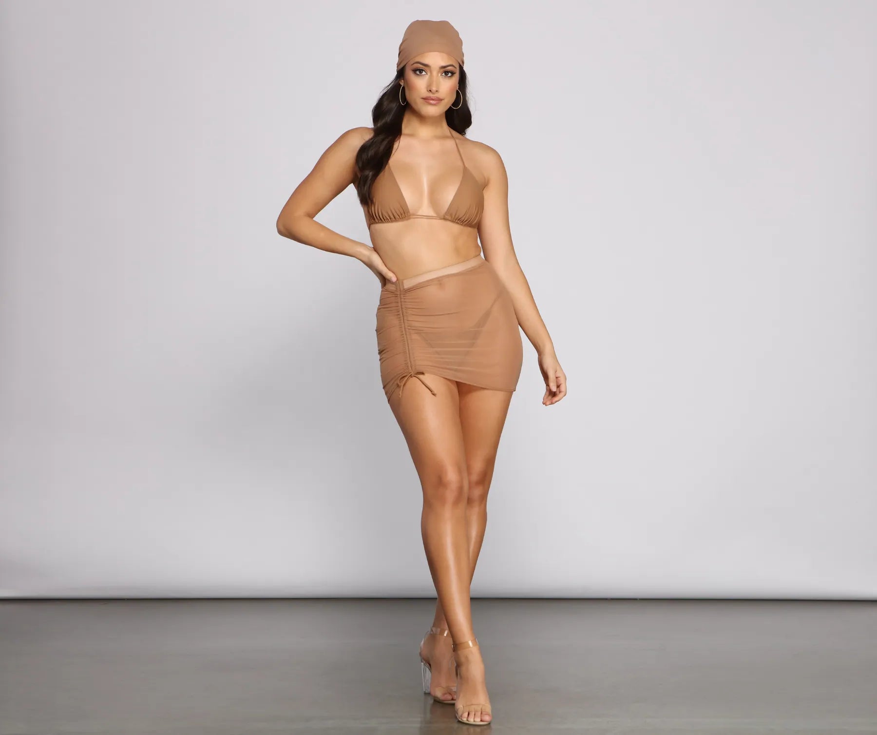 Cinched and Chic Mesh Swim Coverup - Image 4