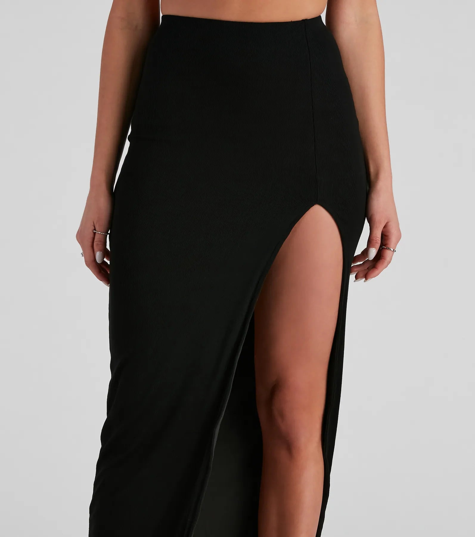 Alluring Beauty High Slit Midi Skirt - Image 3