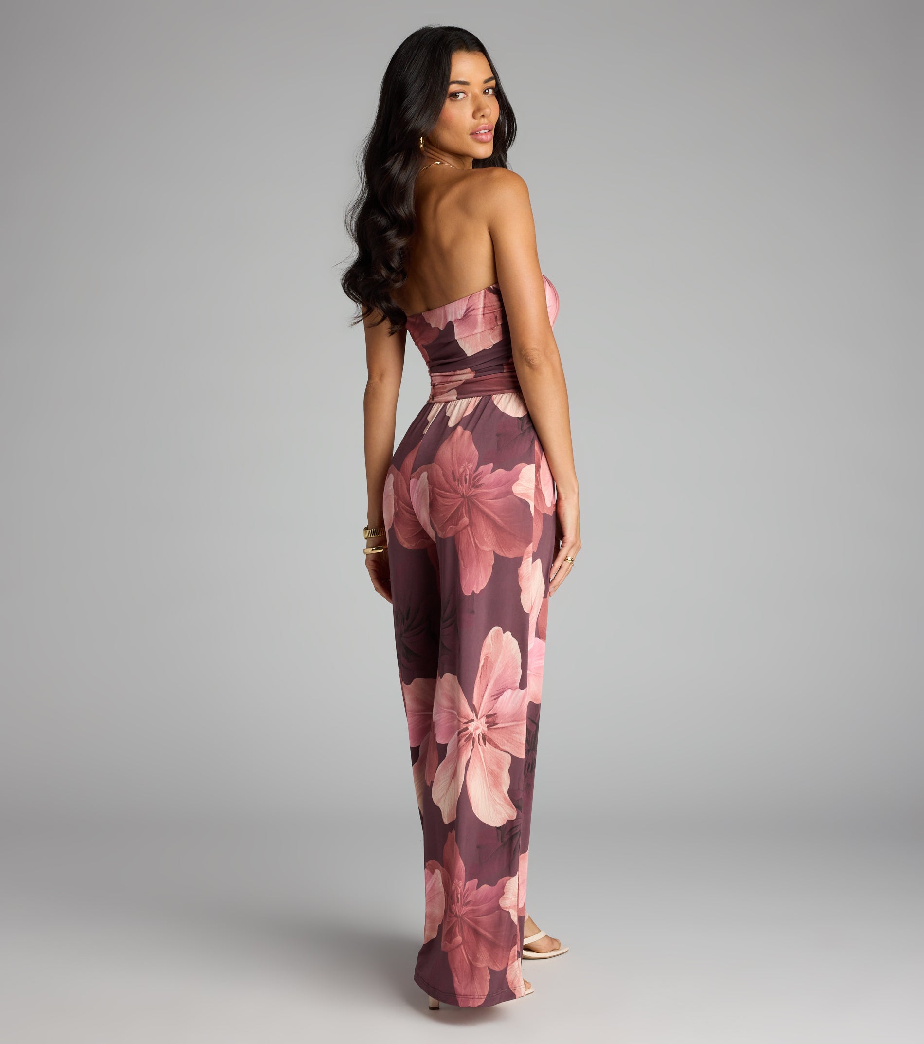 Pretty Blooms Floral Strapless Jumpsuit - Image 2