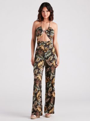 Mojito Please Tropical Halter Jumpsuit