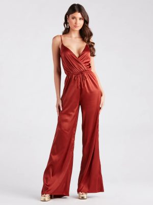 Looking Luxe Satin Wide-Leg Jumpsuit