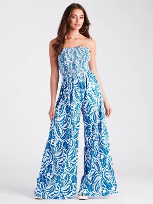 Dreamy Island Vibes Floral Strapless Jumpsuit