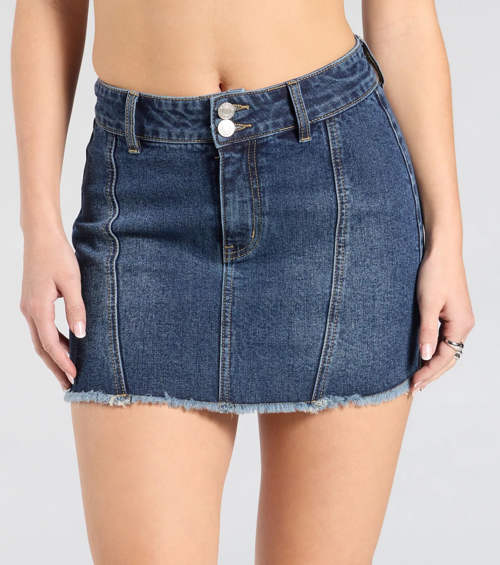 Cute Expectation Mid-Rise Denim Mini Skirt - Image 4