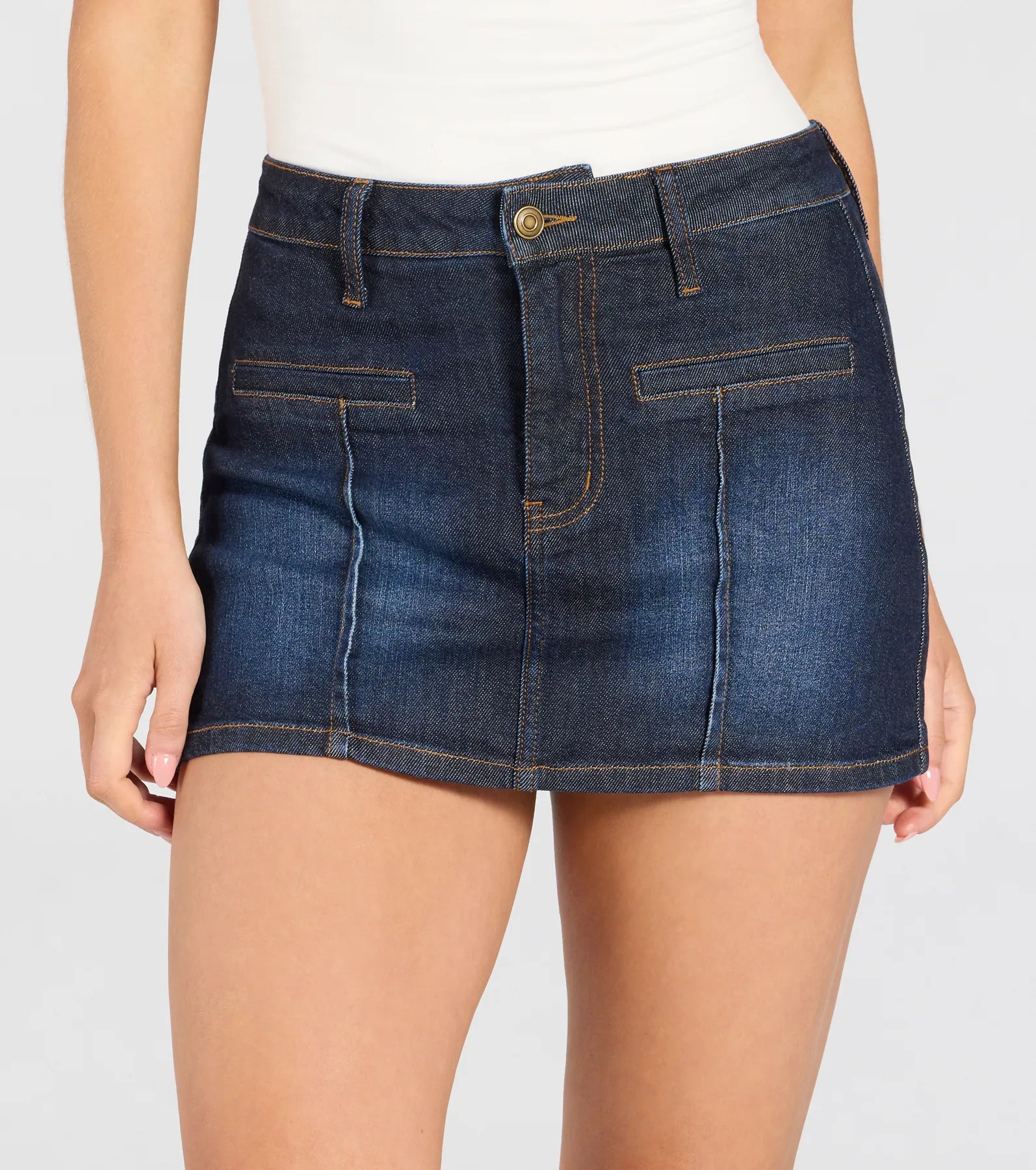 Real Babe High-Rise Denim Skort - Image 4