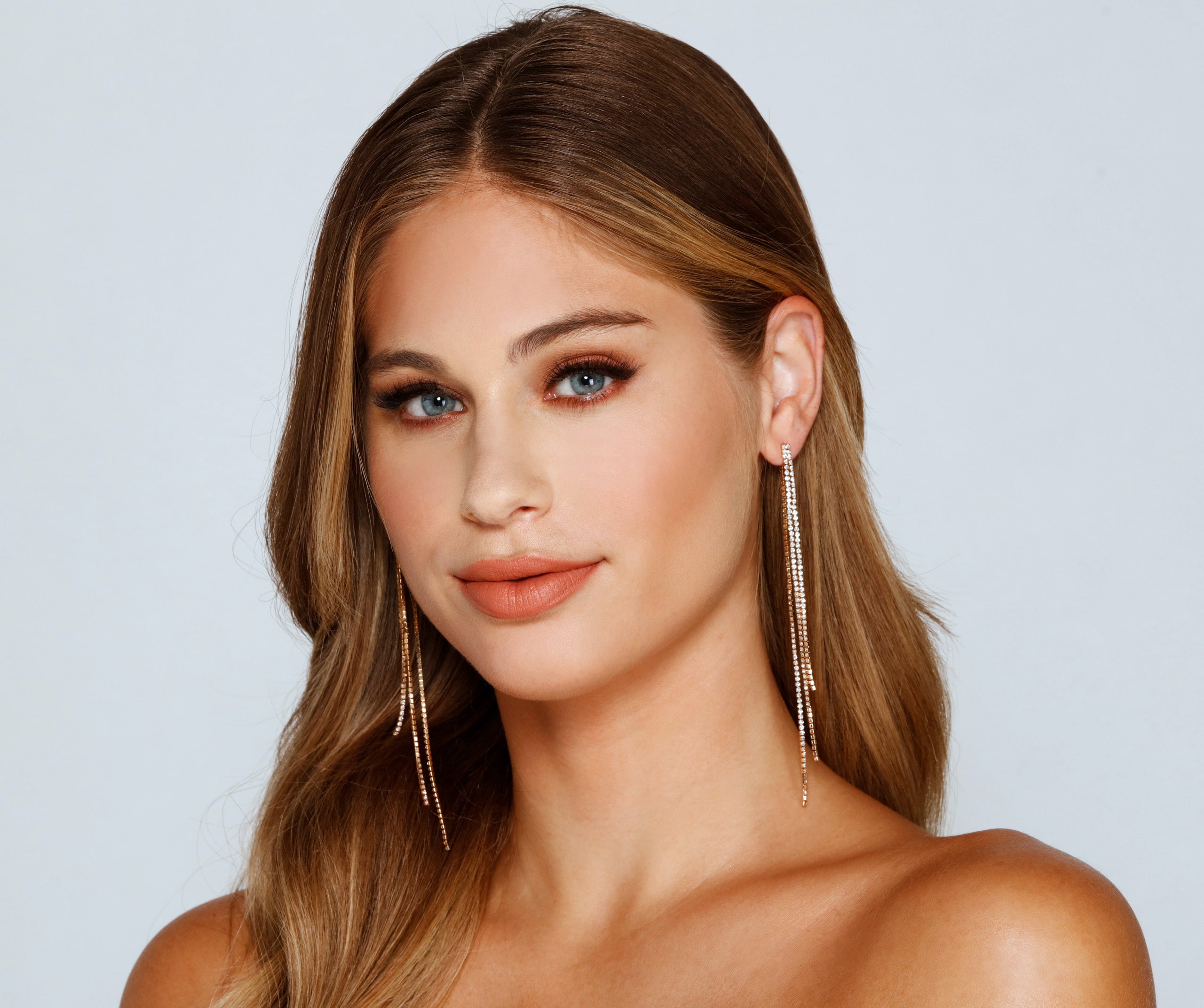 Living In Luxe Rhinestone Fringe Earrings - Image 4