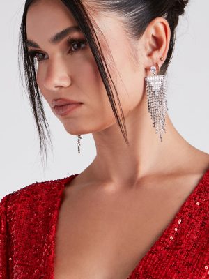 Alluring Shine Cubic Zirconia Fringe Earrings