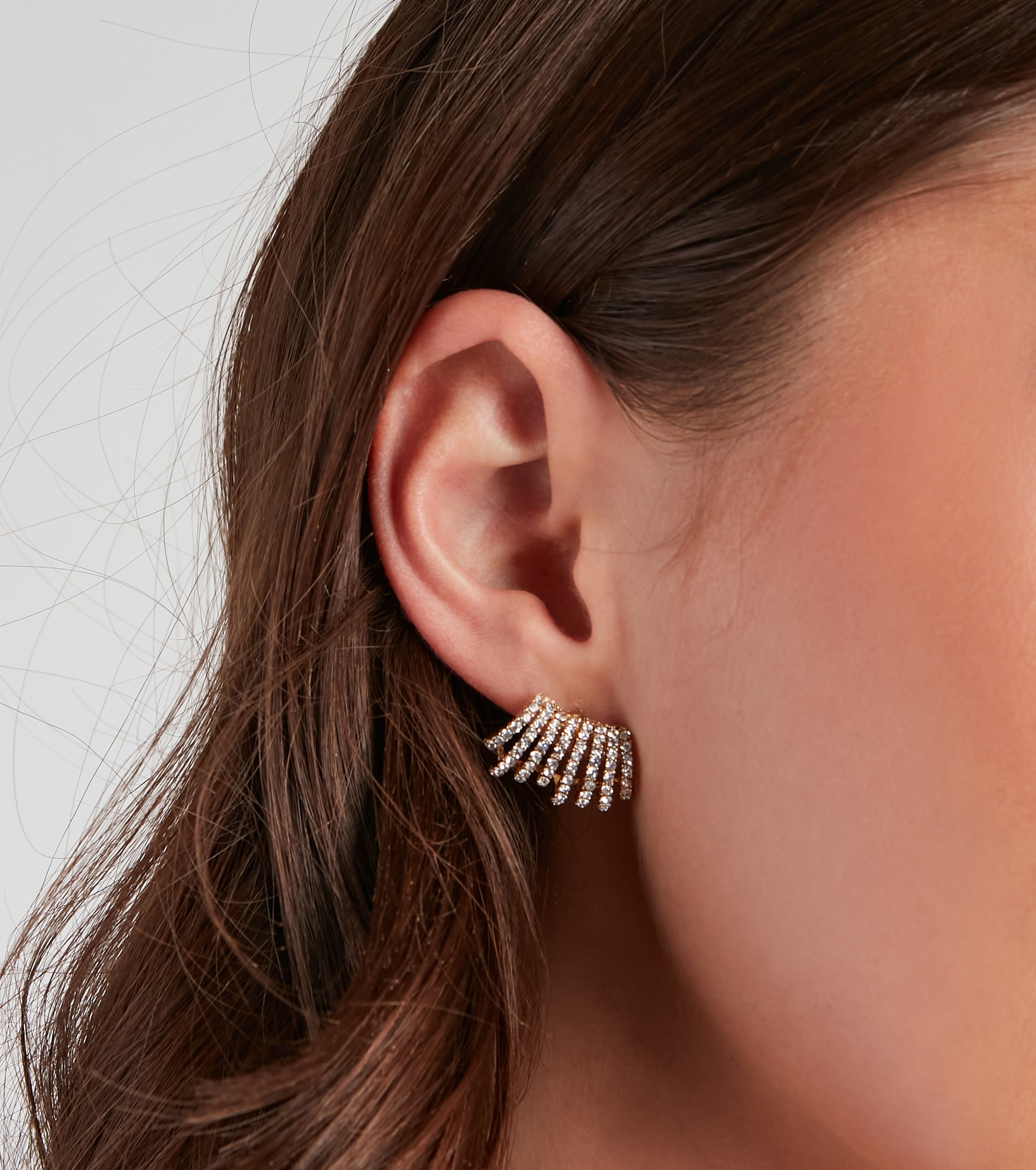 Luxe Radiance Rhinestone Ear Cuff Studs - Image 2