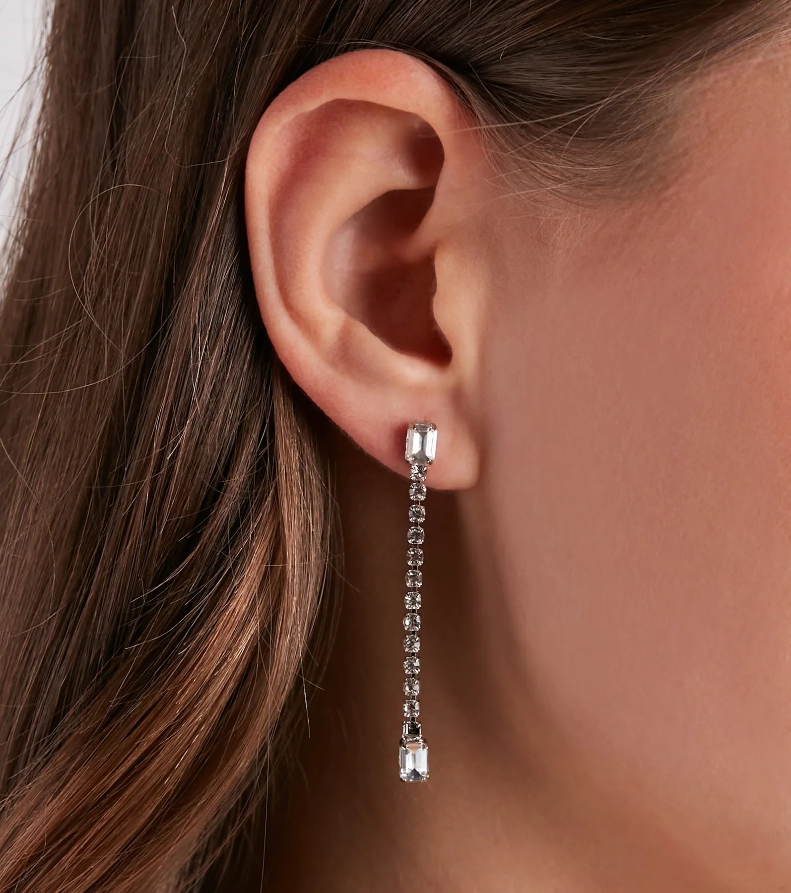 Chic Shine Rhinestone Stud And Duster Earrings Set - Image 13