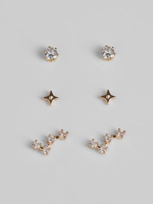 Wish Upon A Star Three Pack Stud Earring Set