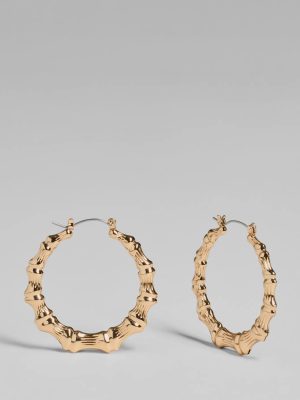 Chic Trendsetter Bamboo Hoop Earrings