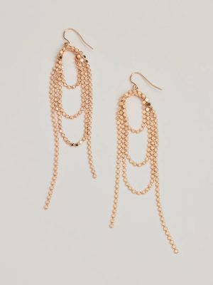 Trendy Statement Beaded Chain Drop Earrings