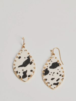 Country Chic Cow Print Teardrop Earrings