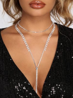 Drop Stone Lariat Choker Necklace