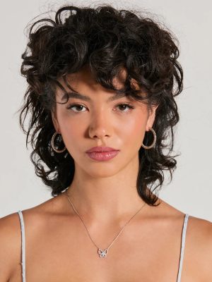 Whimsical Babe Rhinestone Butterfly Necklace