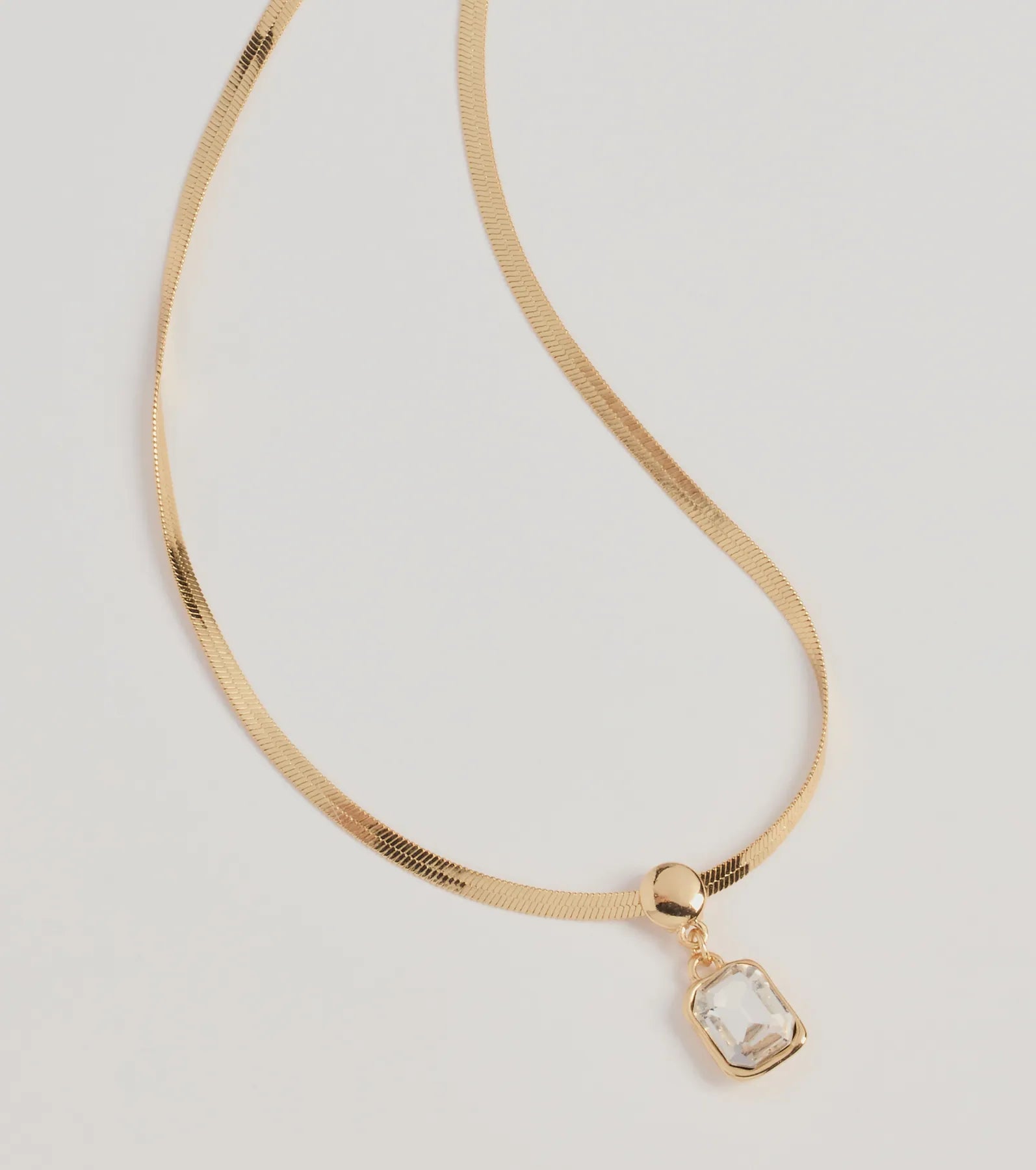 Simple Glitz Snake Chain Pendant Necklace - Image 2
