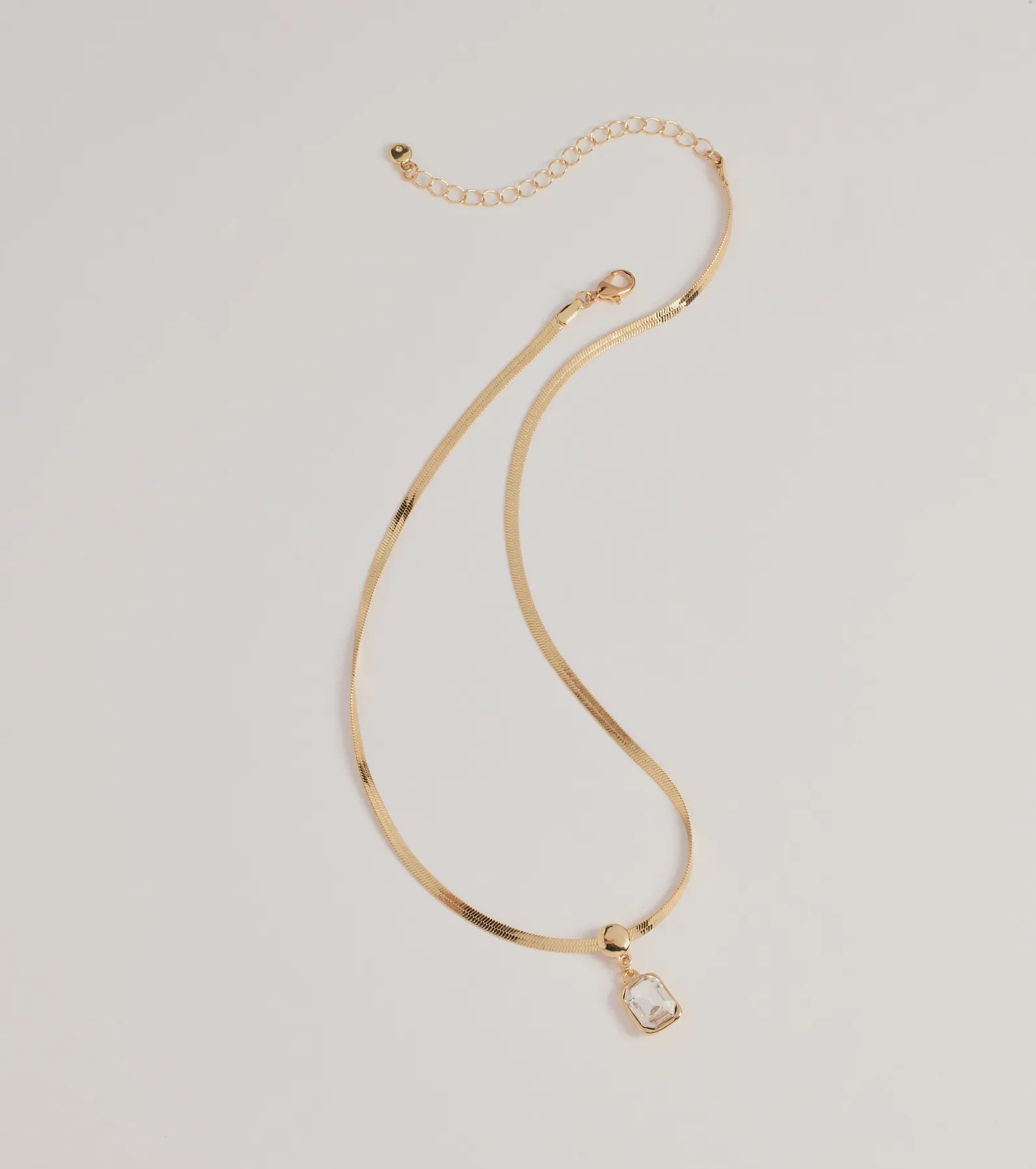 Simple Glitz Snake Chain Pendant Necklace - Image 3
