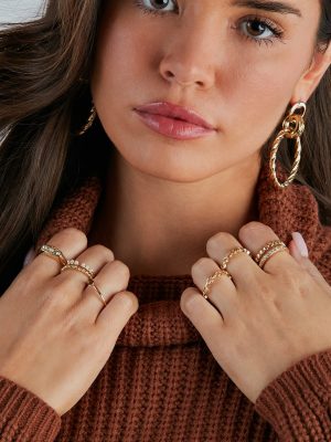 Luminous Shine Statement Eight-Pack Ring Set