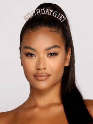 Birthday Girl Iridescent Rhinestone Headband