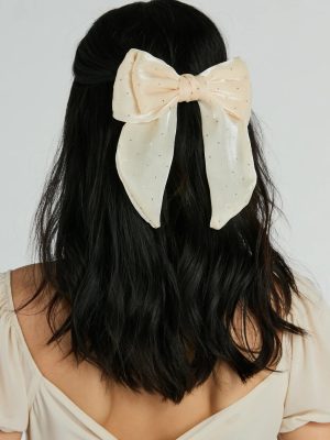 Sweet Pop Rhinestone Hair Bow Barrette