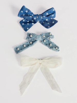 Sweet Pop Three-Pack Hair Bow Barrettes