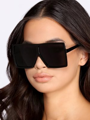 Who Is She Over-sized Shield Sunglasses