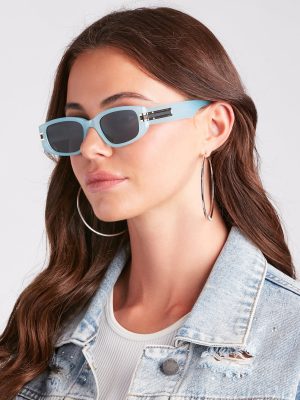 Sun And Fun Sleek Rectangle Sunglasses