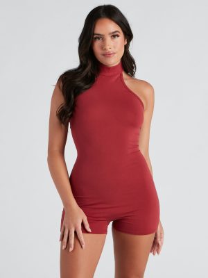 Smooth Sailing Halter Knit Romper