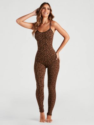 Spot My Style Leopard Knit Catsuit