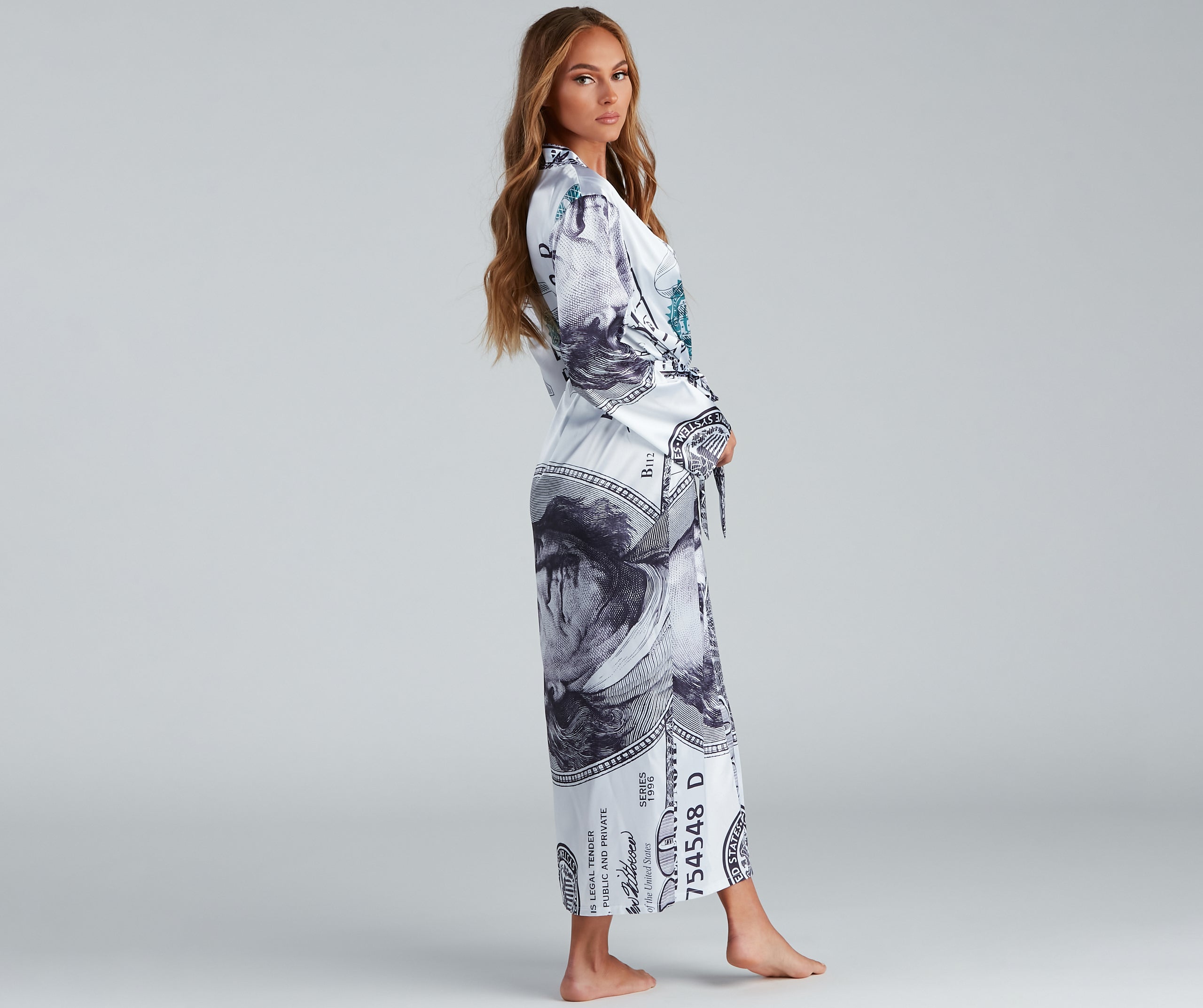 Dolla Bill Chic Satin Robe - Image 2