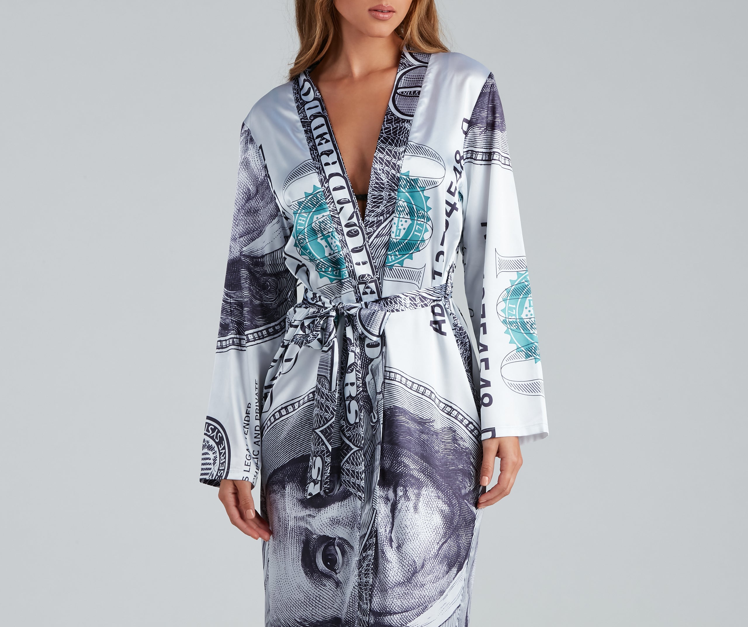 Dolla Bill Chic Satin Robe - Image 3