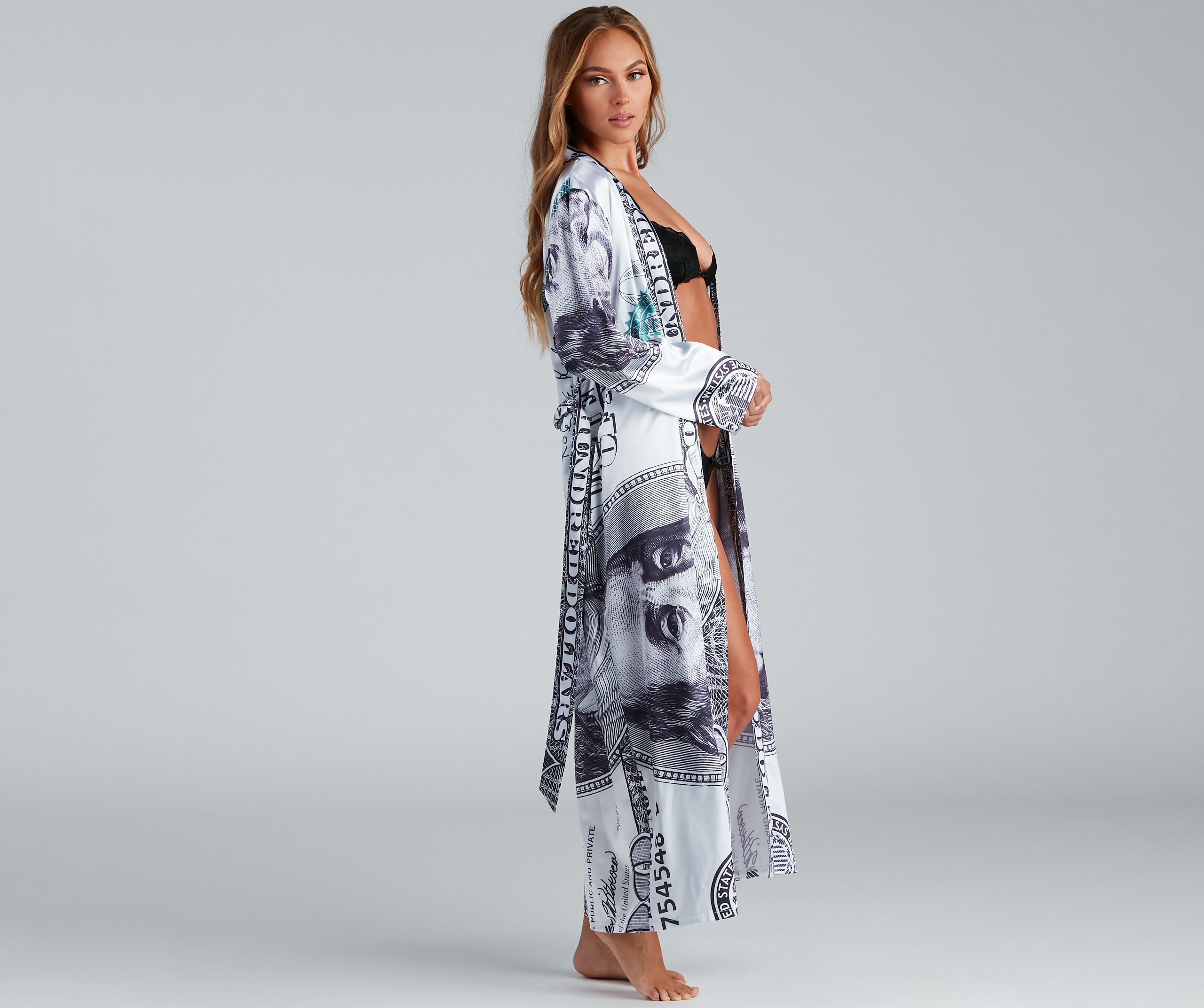 Dolla Bill Chic Satin Robe - Image 4