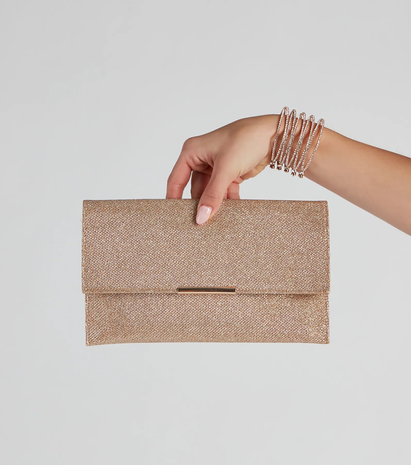 All That Shine Glitter Mesh Clutch - Image 4