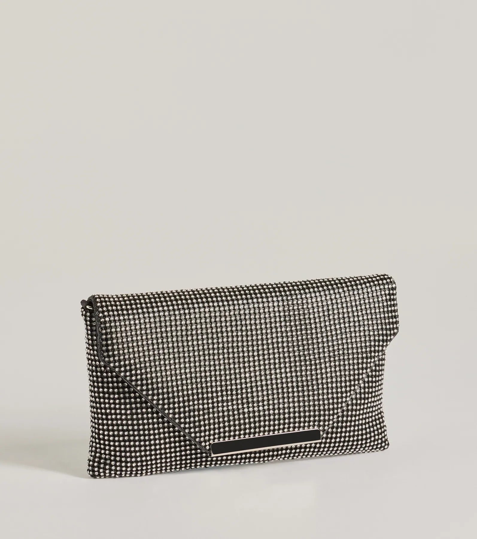 Luxe Shimmer Iridescent Rhinestone Envelope Clutch - Image 4