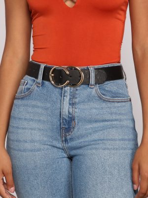 Cinched And Chic O-Ring Faux Leather Belt