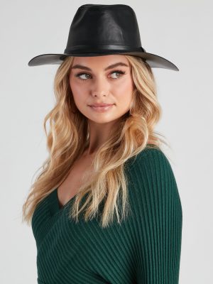 Western Chic Faux Leather Cowboy Hat