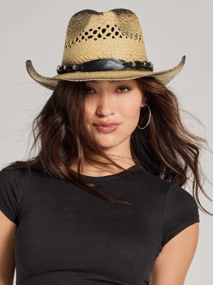 Simple Life Beaded Straw Cowboy Hat