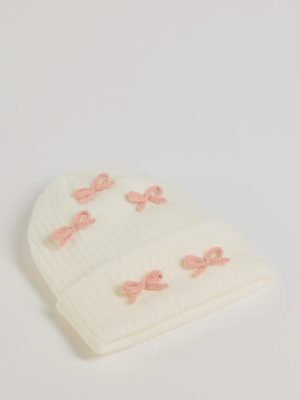 Cozy Up Bow Detail Ribbed Knit Beanie