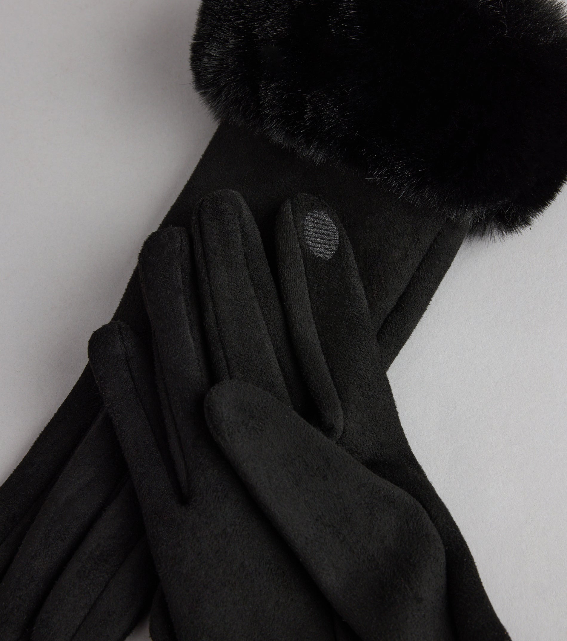 Cold Weather Luxe Faux Fur Trim Gloves - Image 4