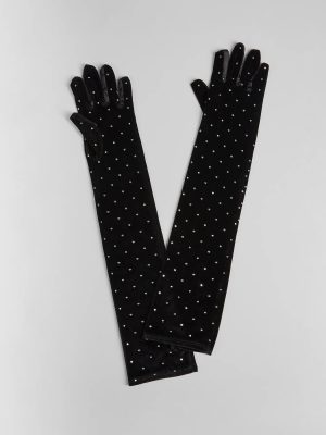 Luxe Sparkle Rhinestone Velvet Gloves