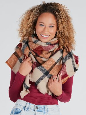 Cozy Time Large Plaid Scarf
